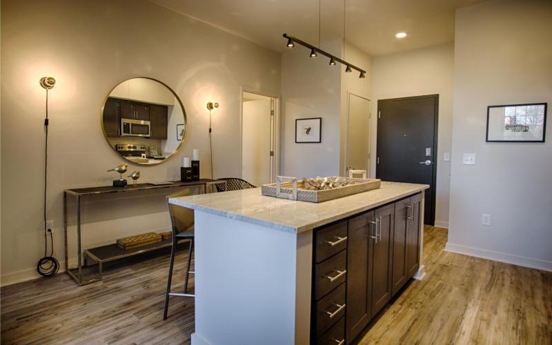spacious kitchen with island
